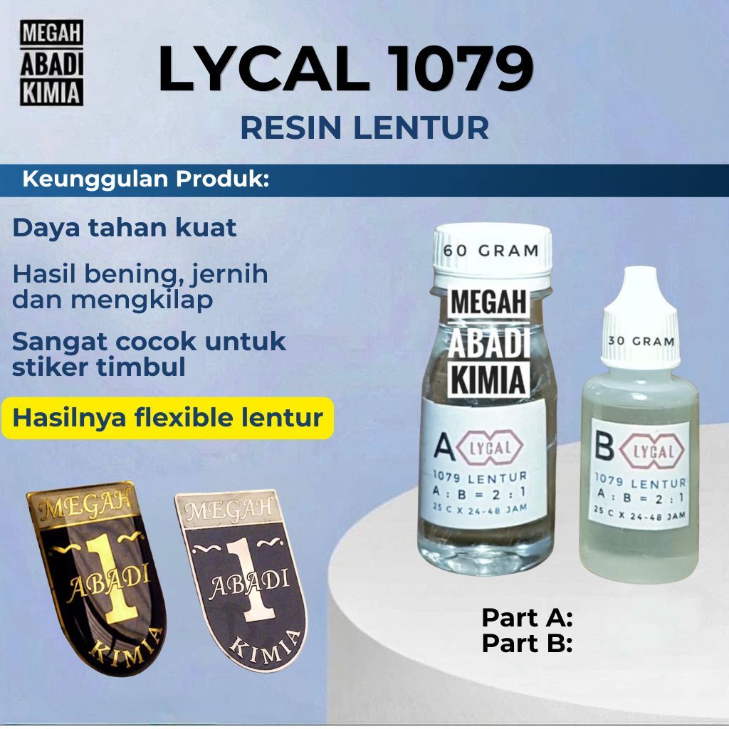 Resin Lentur Lycal Bening 90gr Resin Lycal Lentur Cor Cetakan Craft DIY