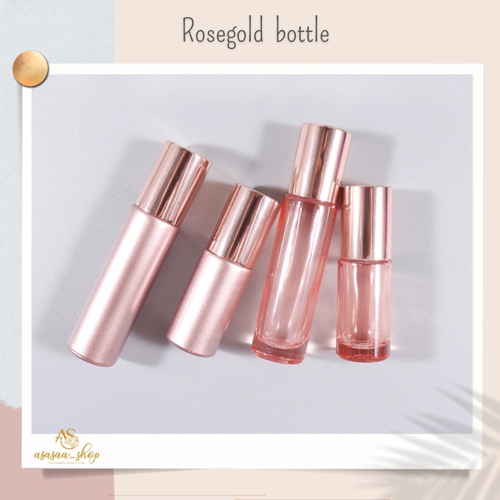 Botol Roll on parfum ROSEGOLD 10ml doff - transparan / botol roller