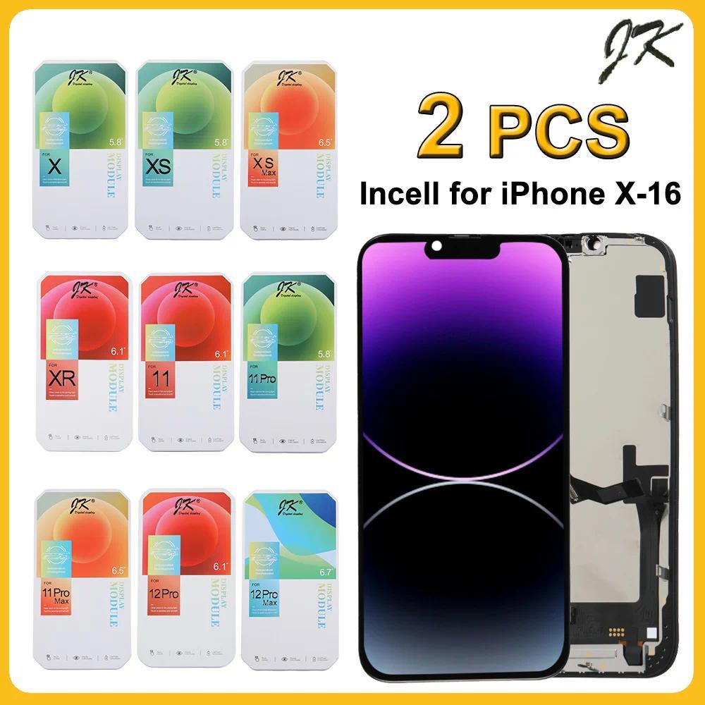 2 Pcs JK Incell LCD Untuk iPhone X XR XS MAX 11 12 12 Pro Max 13 14 15 16 Pro Max Penggantian Layar 