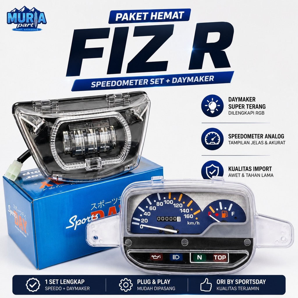 Speedometer Set Lampu Depan Led RGB Yamaha FIZR Sports Day Spido Plus Lampu Depan Biled F1ZR RGB Imp