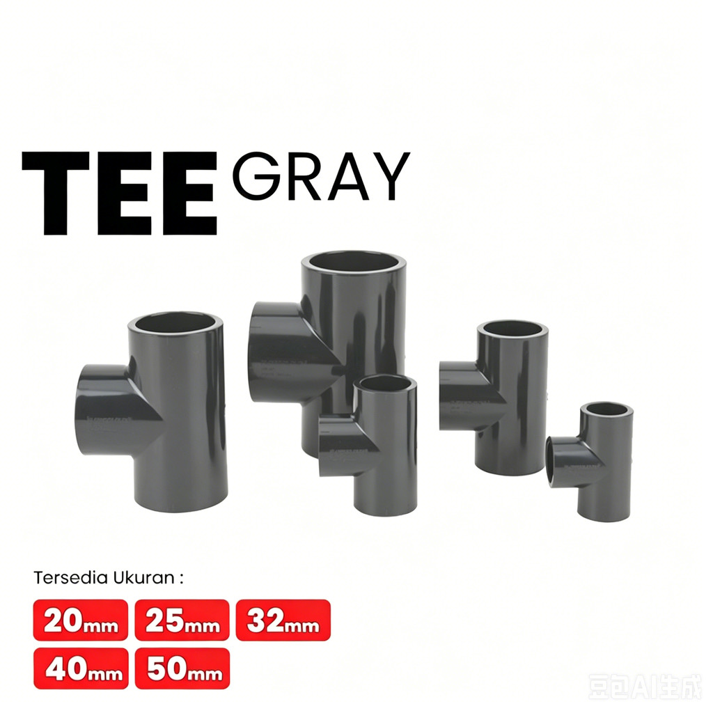 Fitting Tee Pipa PVC Tahan Lama Anti Karat Cocok Air Bersih dan Limbah