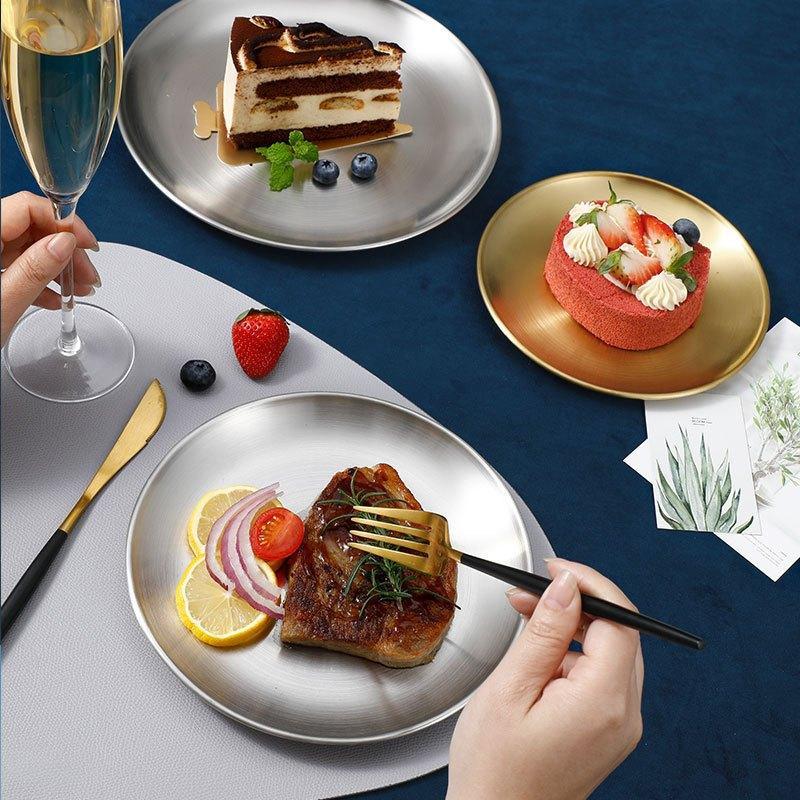 Piring Makan Sultan / Piring Makan Gold / Piring Stainless Gold/Piring Korea Aesthetic