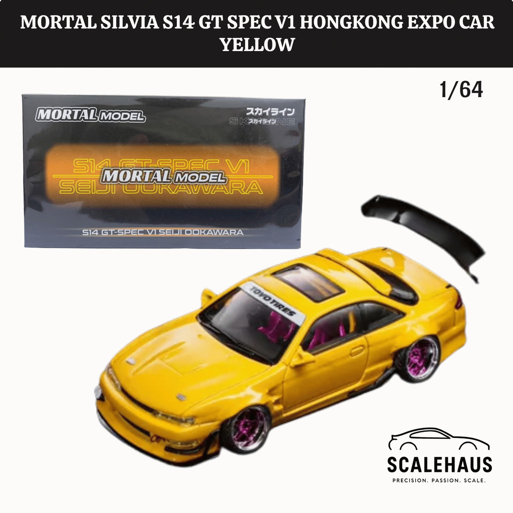Mortal Model 1/64 Nissan Silvia S14 GT-Spec V1 Seiji Ookawara 2026 HEC Yellow