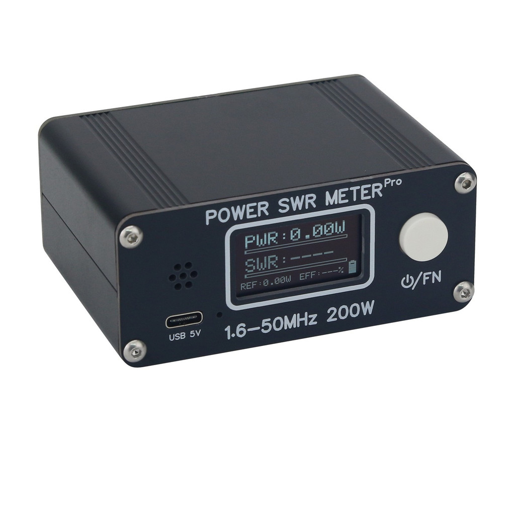 Wishcolor 1.6-50MHz 200W Power SWR Meter Pro HF PWR SWR Meter with 1.29 Inch OLED Digital Display Sc