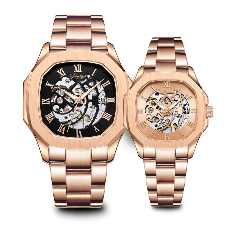 BISA COD Parlent Couple Gallant Vortex Steel & Gallant Femme Steel - Jam Tangan Couple 42mm & 36mm, 