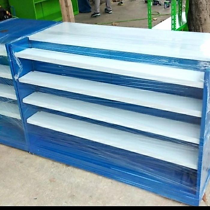 meja kasir supermarket minimarket - Biru, Type 1