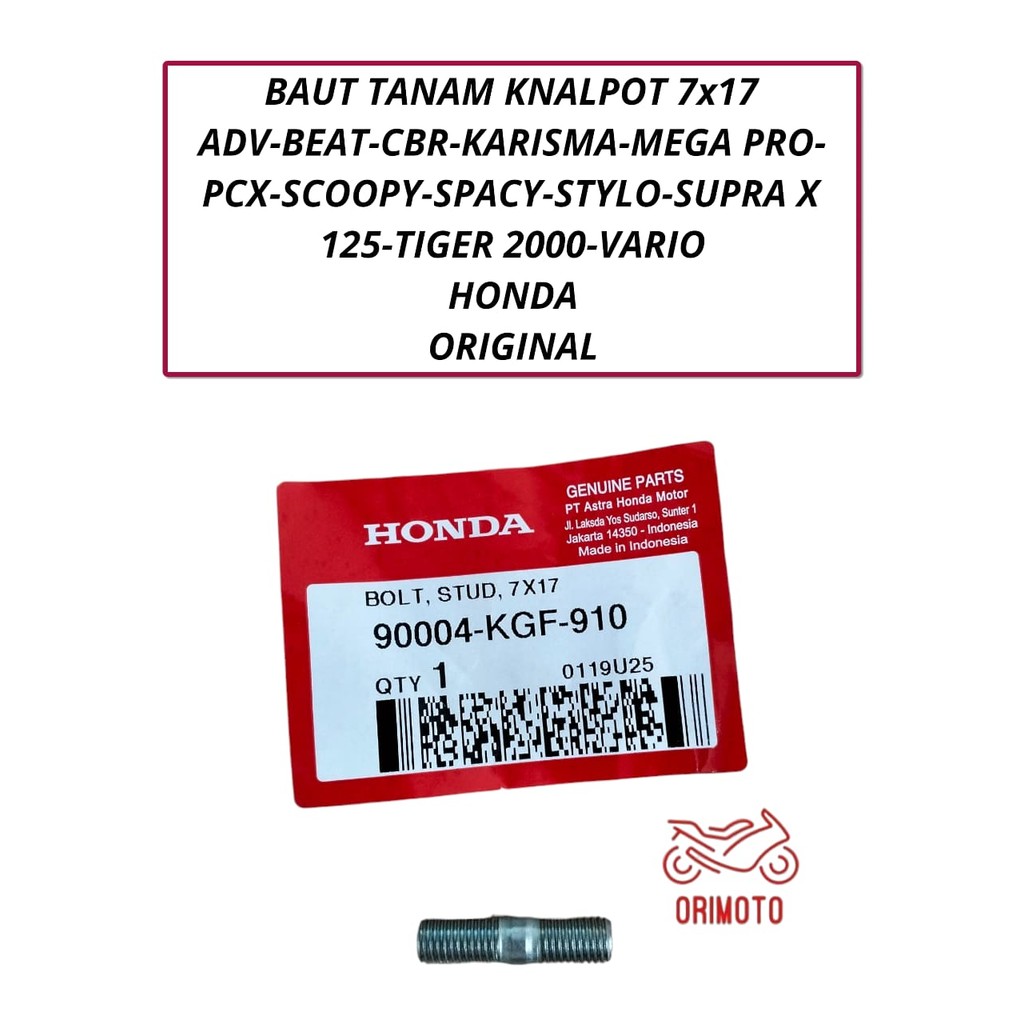 ORIMOTO-BAUT TANAM KNALPOT 7x17 ADV BEAT CBR KARISMA MEGA PRO PCX SCOOPY SPACY STYLO SUPRA X 125 TIG