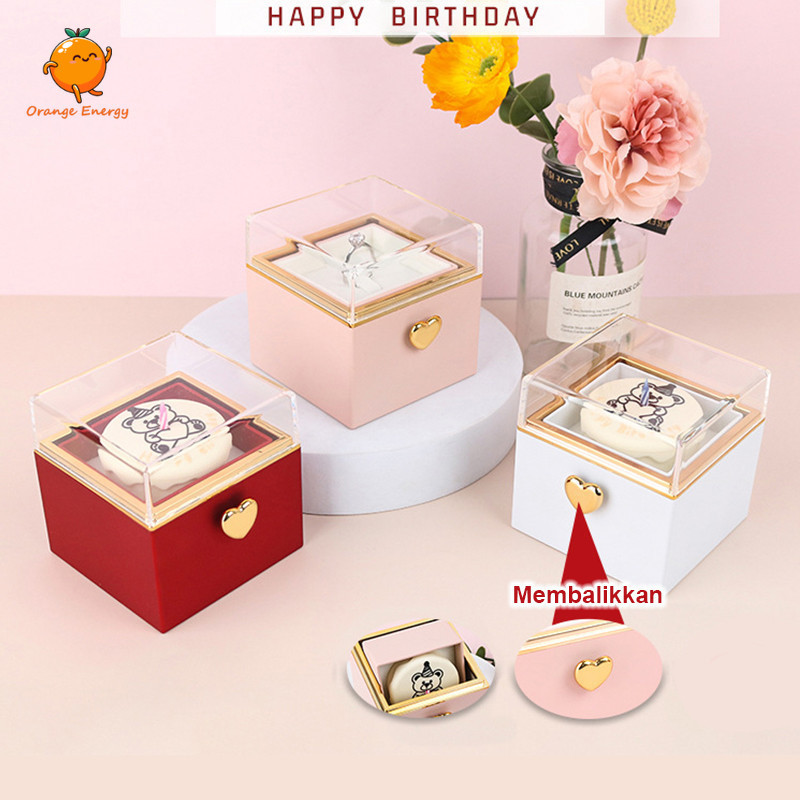 

Kotak Hadiah Rotasi Aksesoris Kue Ultah, Ring Kotak Perhiasan Dengan Lilin