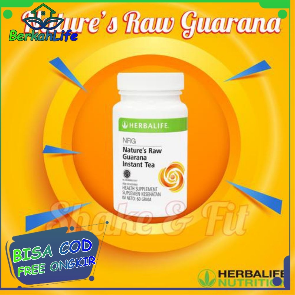 

NRG Tea Herbalife Original Barcode Cut Natures Raw Guarana Teh Herbal N.R.G Teh Penambah Stamina