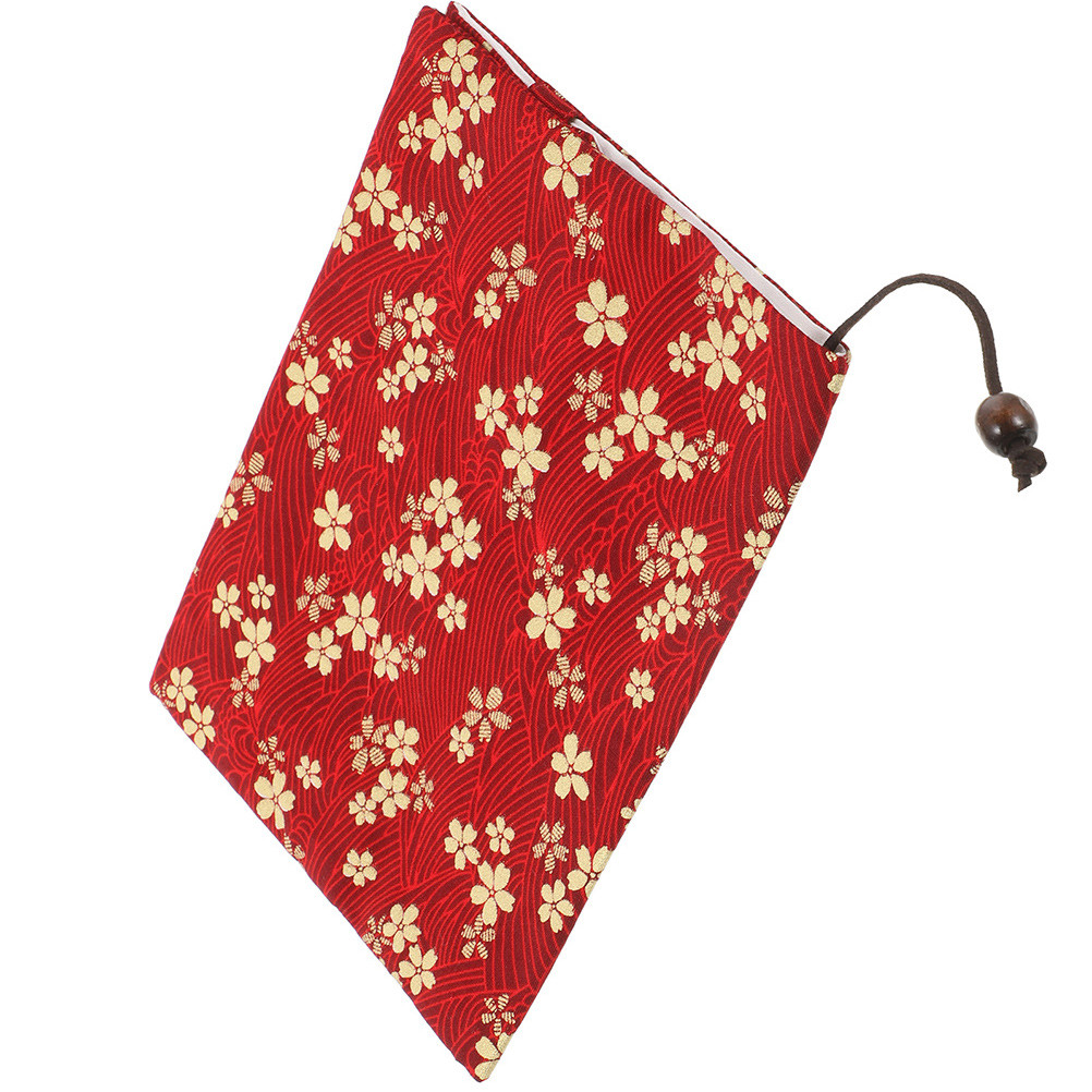 

Cloth Book Cover A6 Red Handmade Protective Sleeve For School Notebook Dustproof Premium Material Student Accessories