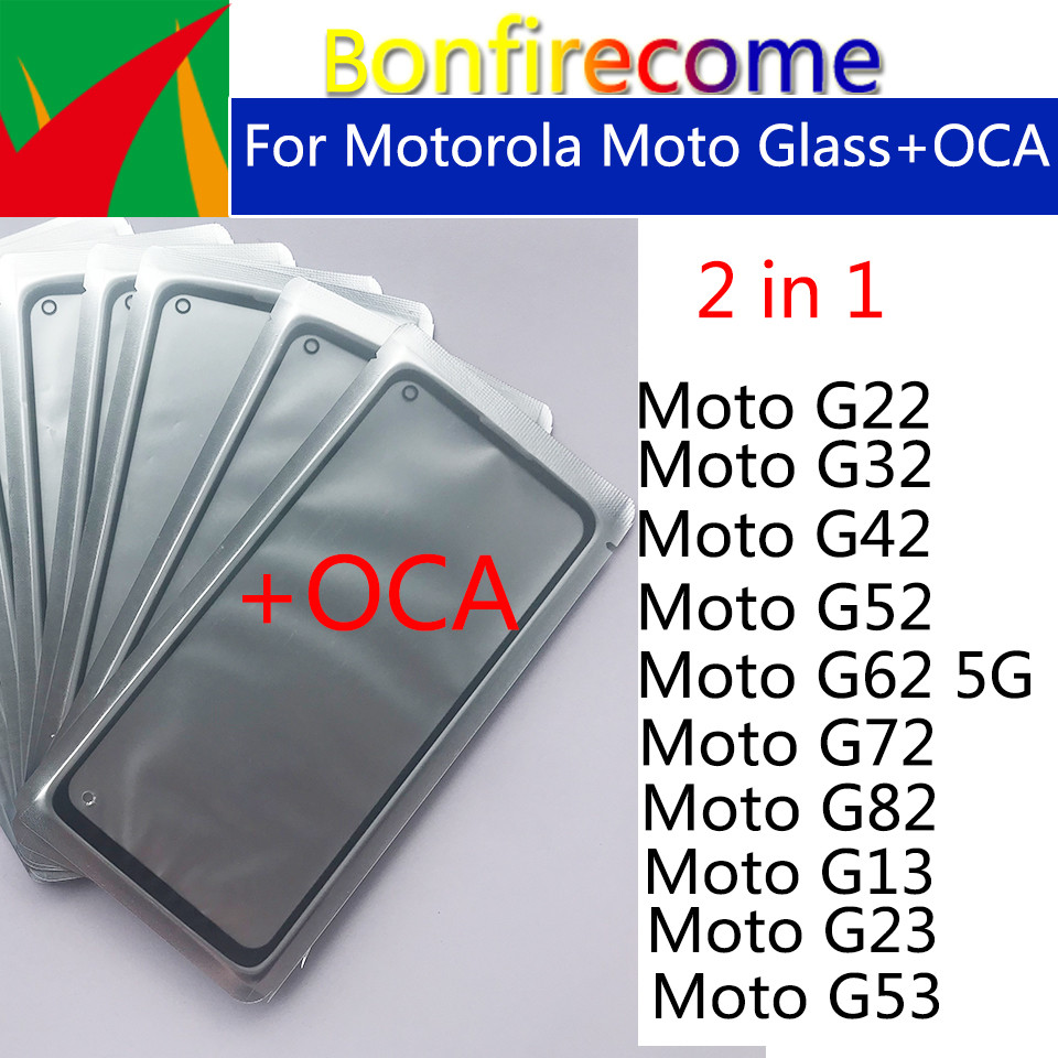 10Pcs For Motorola Moto G13 G23 G53 G73 G22 G32 G42 G52 G72 G82 G62 5G LCD Front Touch Screen Glass 