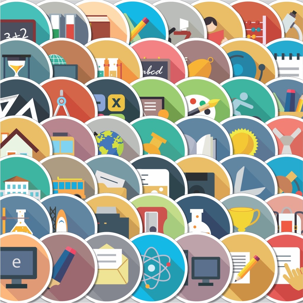 

Stiker Cutting Pack Stiker Ikon Datar Edukasi Isi 100Pcs Series Aesthetic Lucu Keren Untuk Koper Bahan Vynil