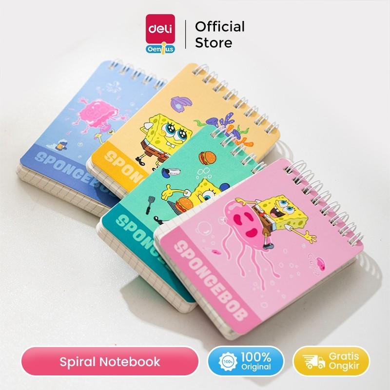 

Deli Buku Catatan Spongebob / Spiral Notebook / Buku Catatan Kecil A7 100 halaman ELA7100
