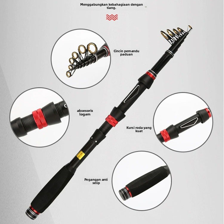 Joran Laut Teleskopik Joran Casting Kain 5 Lapisan, Jenis Keras (Heavy Action), Joran Jauh Casting /