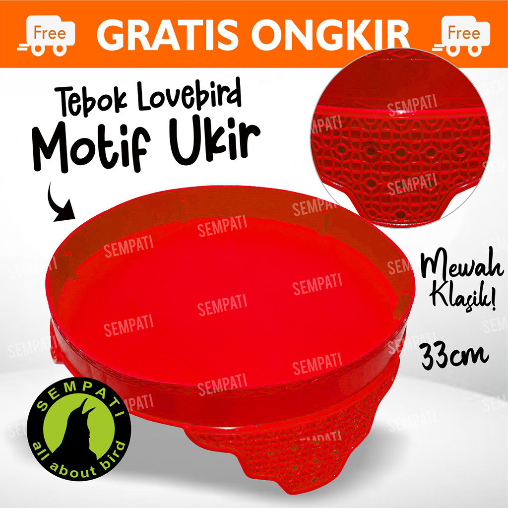 SEMPATI Tebok Lovebird Motif Ukir Plastik Tebal Tebok Sangkar Kandang Burung Lovebird Love Bird Lb T