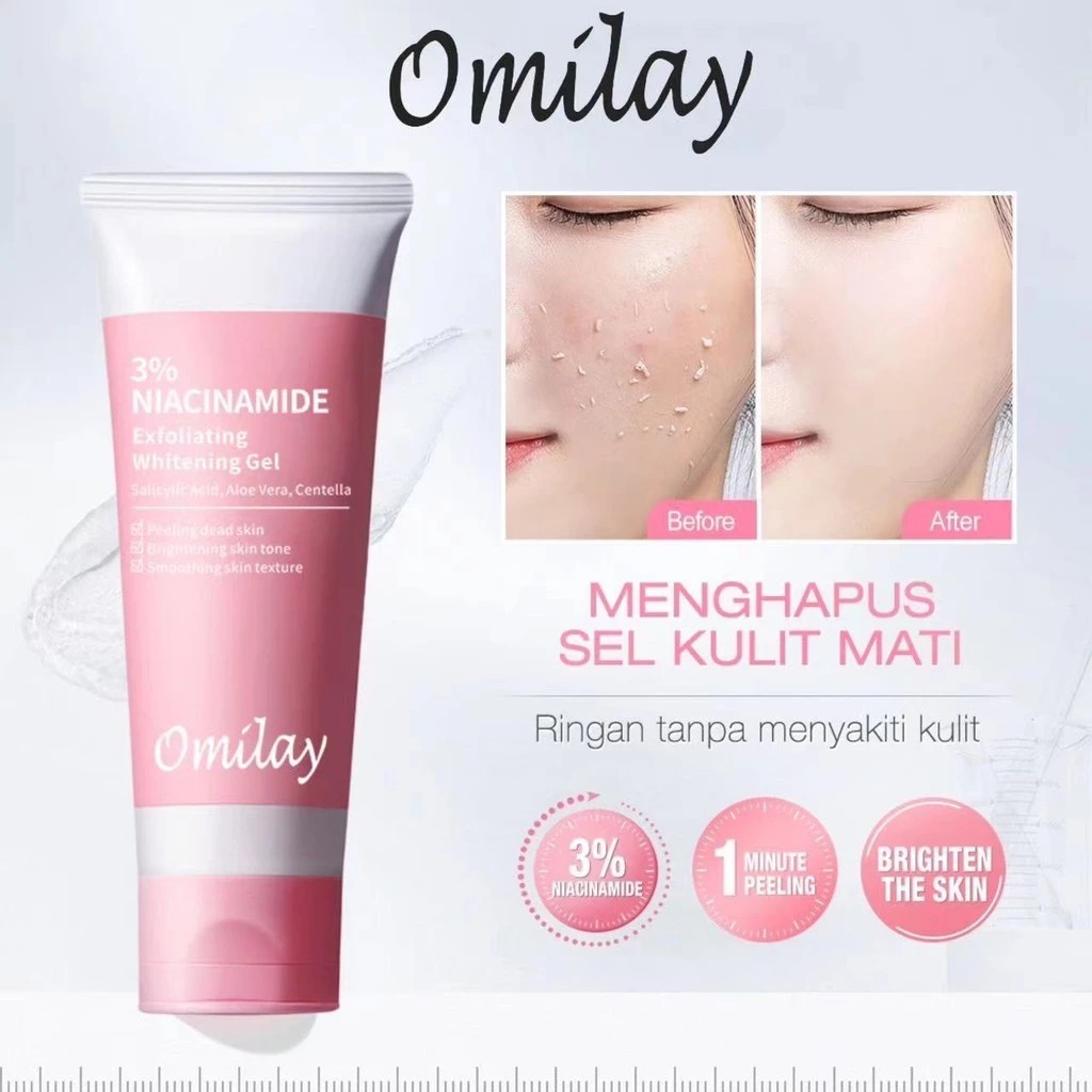 Exfoliating Gel 55ml Pemutih Wajah Memutihkan kulit dan mengankat sel kulit mati Pengelupas Kulit Pe