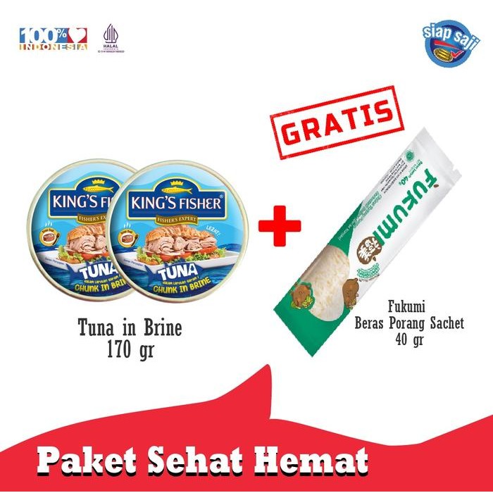 

Paket 2 pcs King's Fisher Tuna Kaleng Air Garam Tuna in Brine 170g - Tuna dalam Air Garam Terlaris