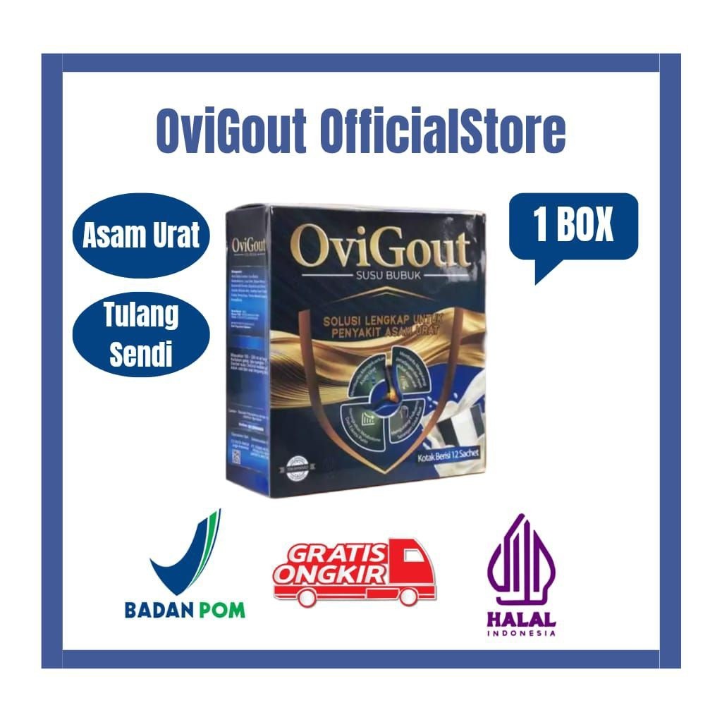 

1 BOX OVIGOUT SUSU PREMIUM ® ASLI SUPLEMEN KESEHATAN ASAM URAT KOLESTER SAN TULANG SENDI