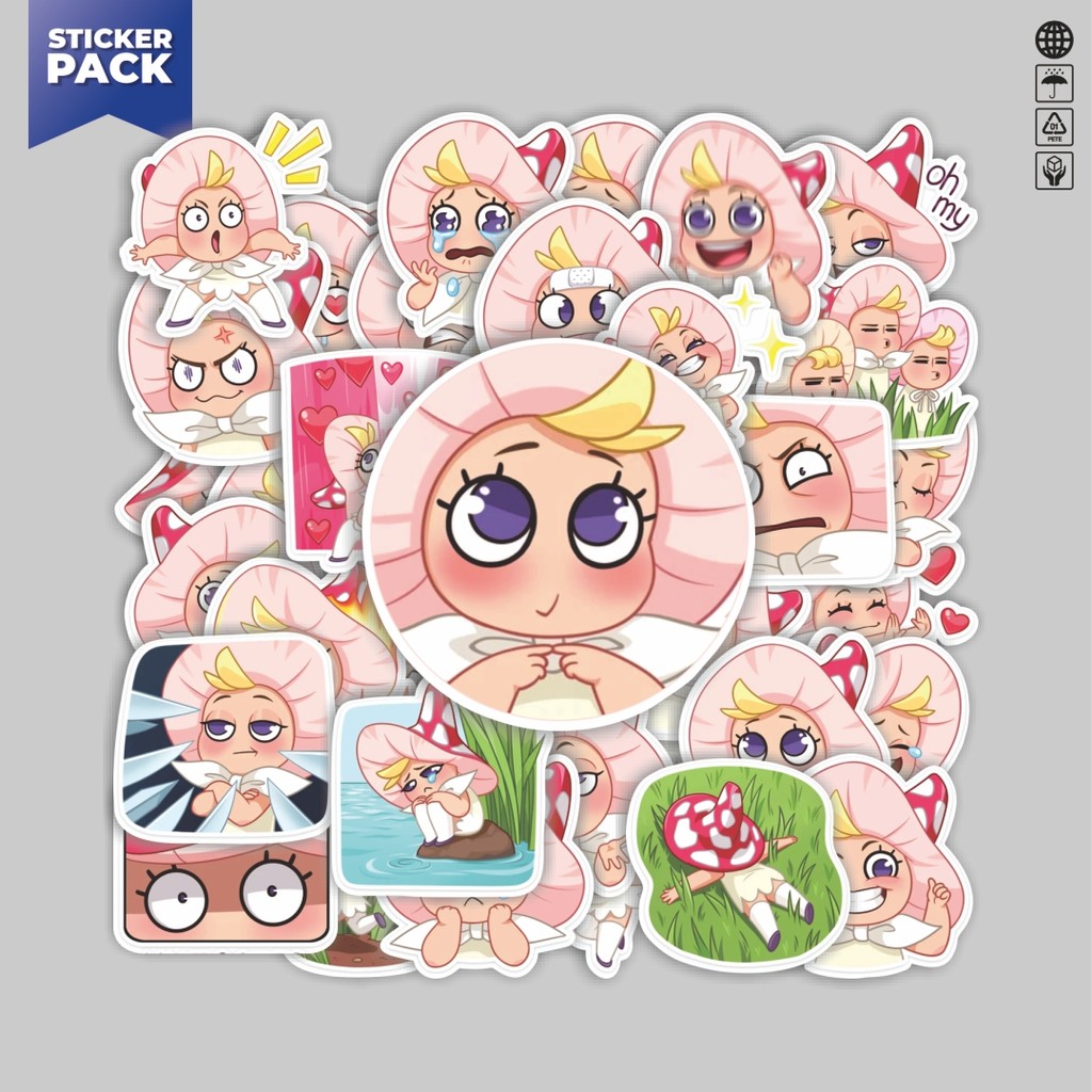 

[100PCS]Stiker Pack Stiker Marusia The Cute Mushrom Girl Aesthetic Vinyl Anti Air Dekorasi Sticker Laptop Buku Journal Koper Helm Casing HP Gitar Helm Skateboard