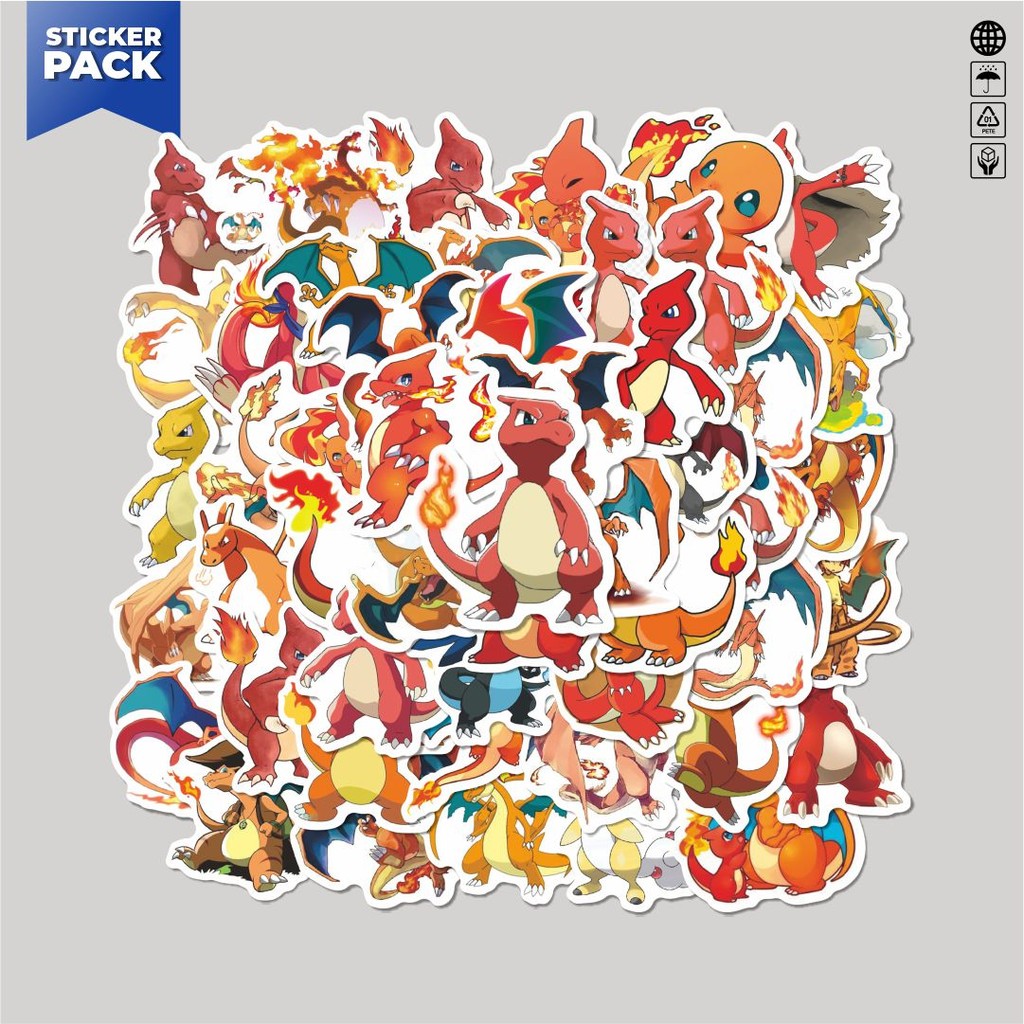 

[100PCS]Stiker Pack Stiker Pokemon Charmeleon V1 Aesthetic Vinyl Anti Air Dekorasi Sticker Laptop Buku Journal Koper Helm Casing HP Gitar Helm Skateboard