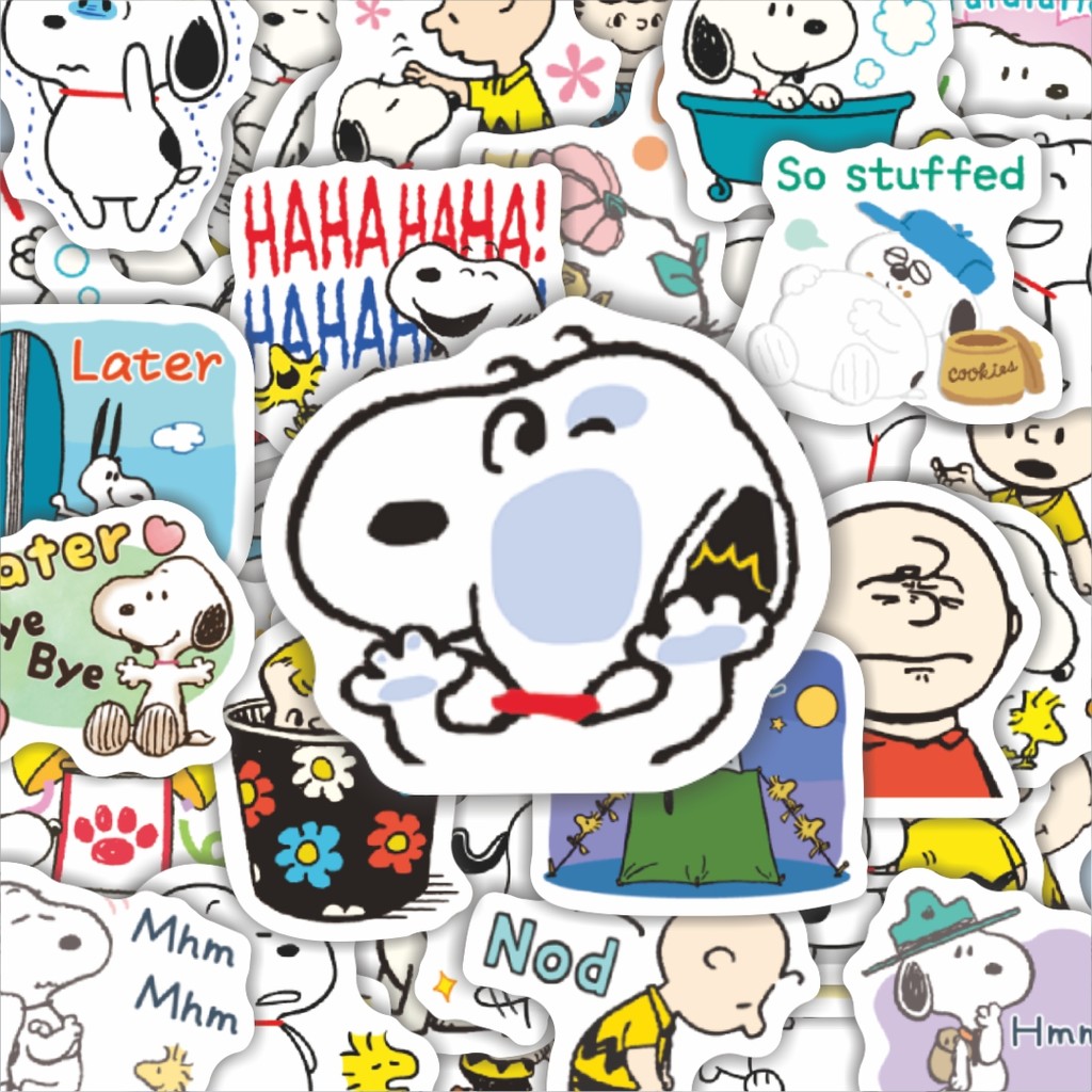

100PCS Lucu Stiker Kartun Snoopy V46 Stiker Aesthetic Stiker Anti Air Stikers Berperekat Waterproof sticker decal buat Motor Helm Buku Journal Koper Casing HP Laptop Botol Minum Hadiah anak