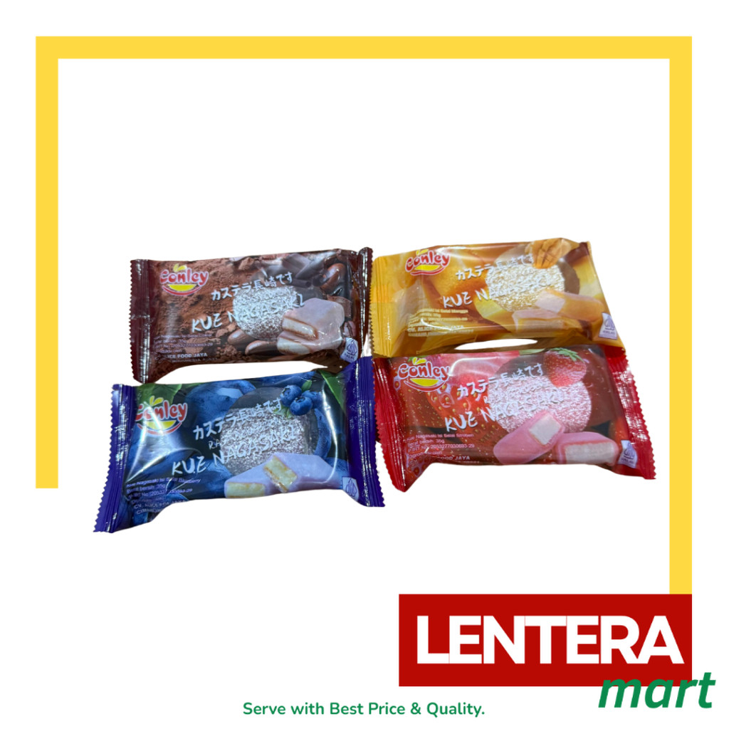 

Mochi Kue Nagasaki Conley Nagasaki isi Selai Cokelat/Stroberi/Mangga/Blueberry 35gr LenteraMart