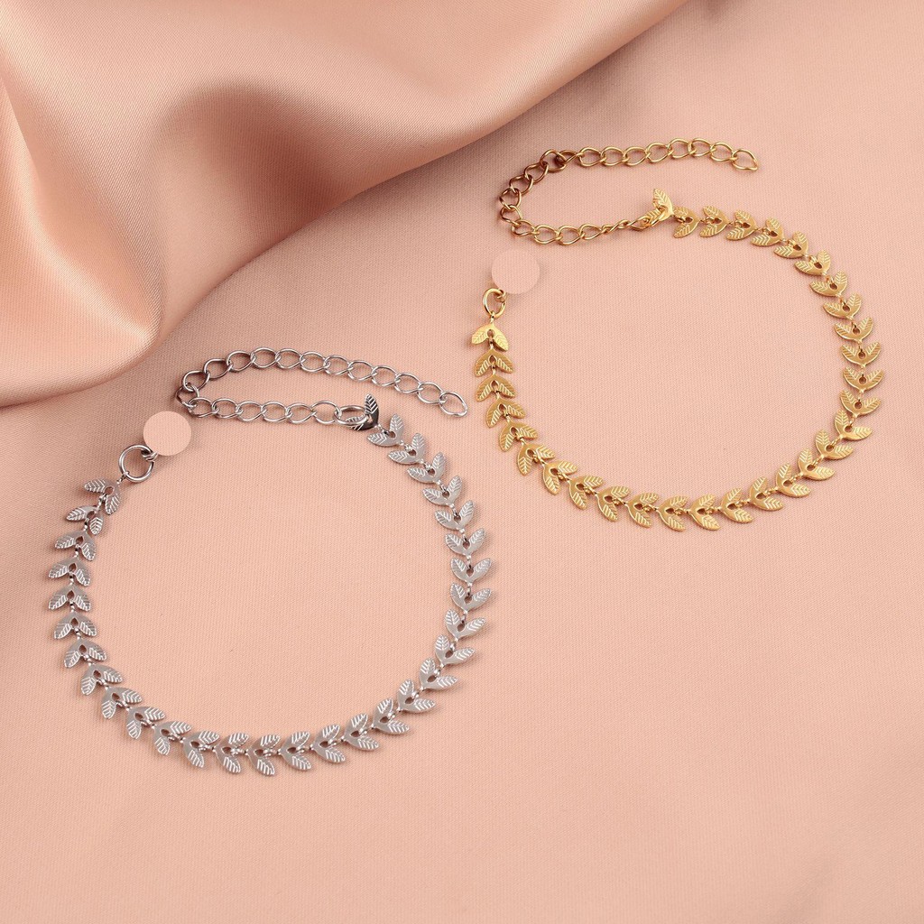 Karmel Titanium - Gelang Tangan Titanium Wanita Daun Capit Lobster