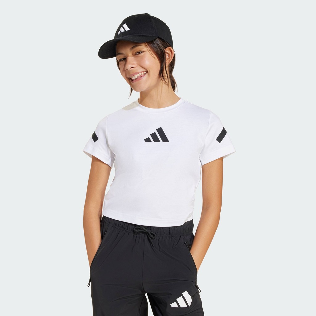 adidas Lifestyle adidas Z.N.E. Fitted Crop Tee Kids Women White JD1317