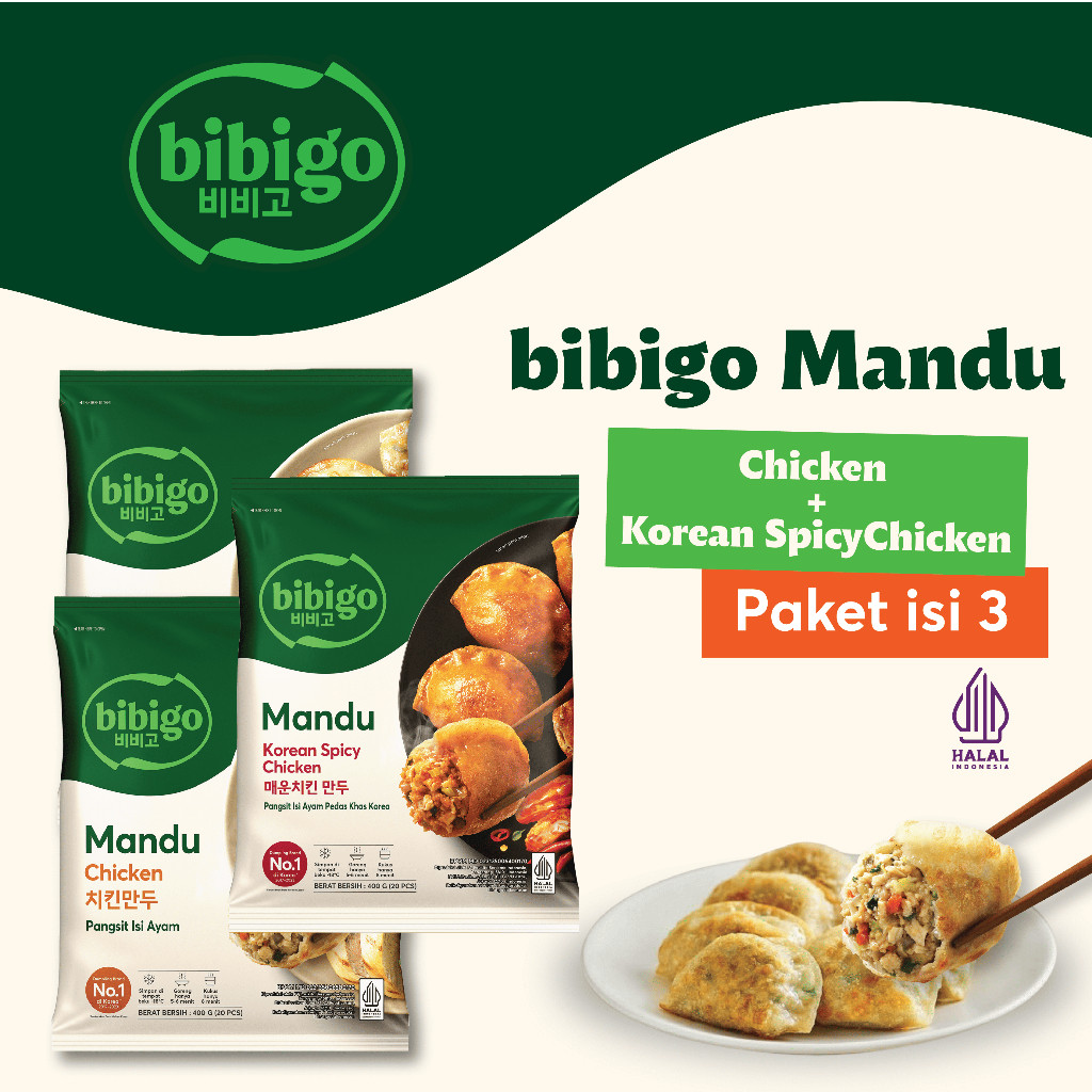 

Mixed Seoul Set - bibigo Mandu Chicken (2pcs) + Spicy (1pcs) 400gr