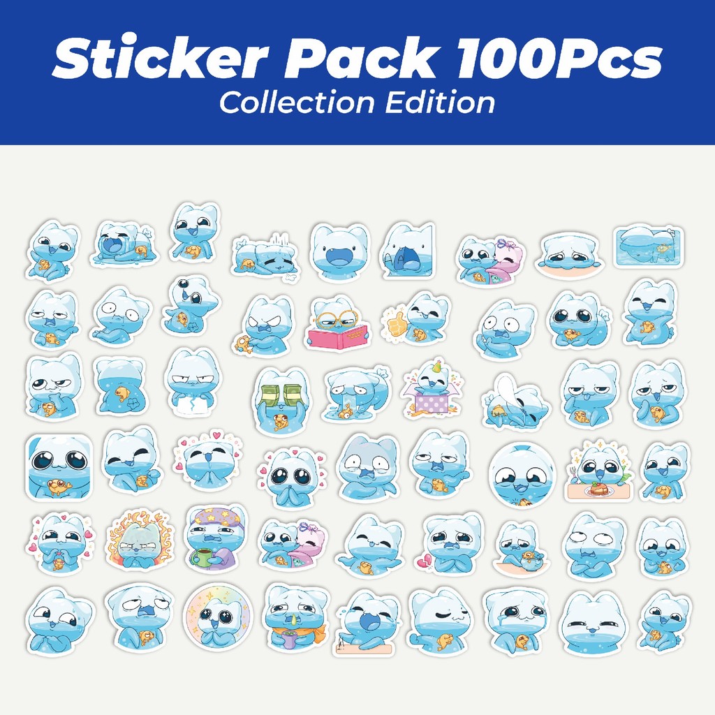 

Hot Funny Character Bloop The Water Cute Monster Lucu Anti Air Stikers Berperekat Waterproof Sticker Decal Buat Motor Helm Buku Journal Koper Casing HP Laptop Botol Minum