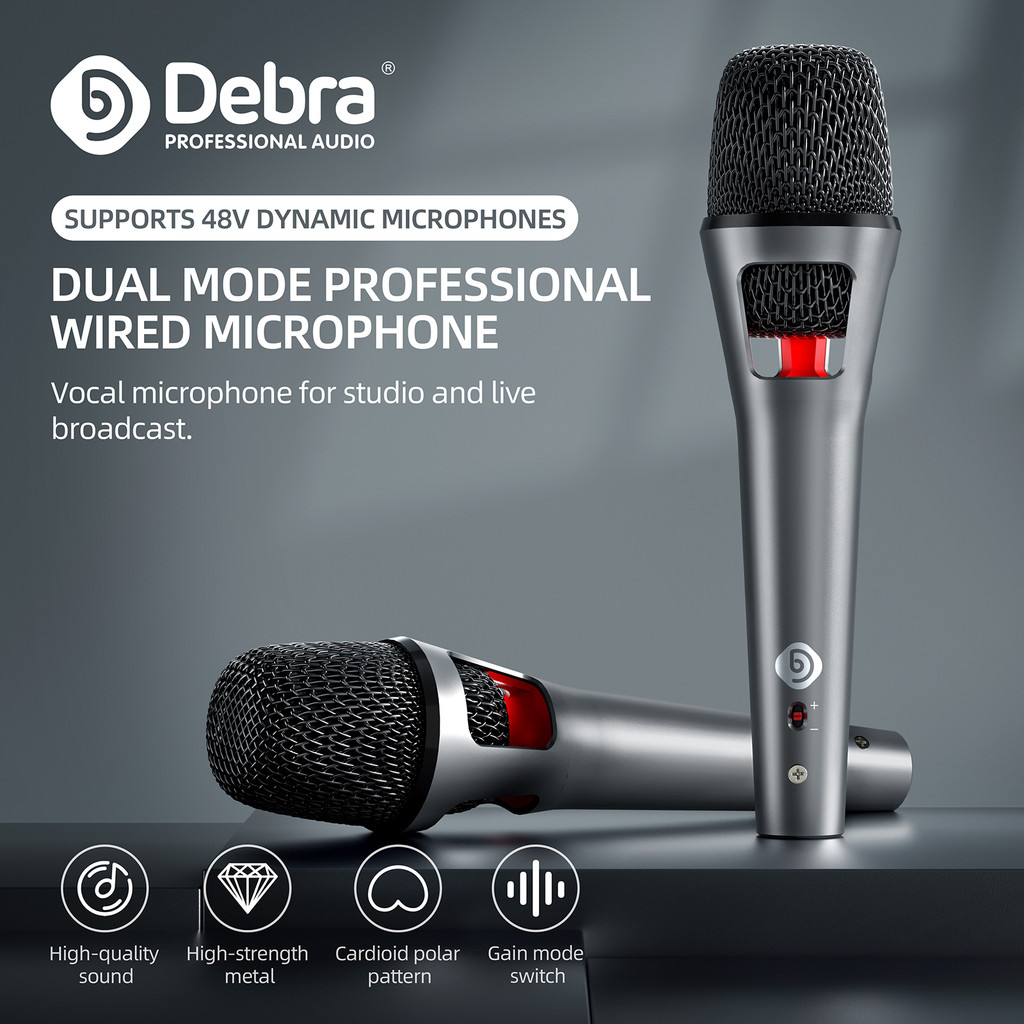 UHF Mic DB-707 Wire Dynamic Microphone 48V All Metal Electromagnetic Microphone 20Hz-18KHz High-Defi
