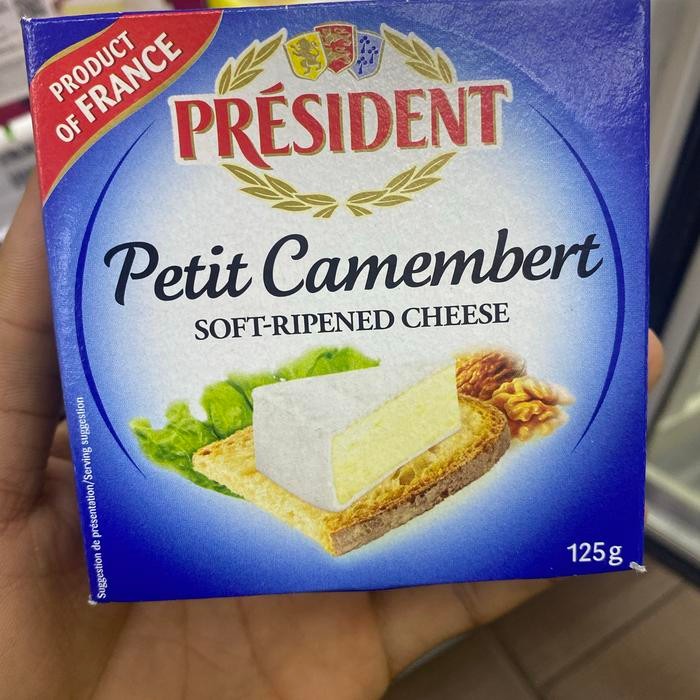 

president petit camember soft-ripened cheese / keju camember 120grm