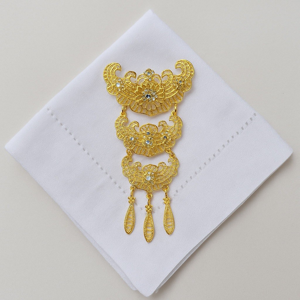 bros kebaya susun 3 bros kebaya adat kutubaru susun 3 mewah emas silver Anti Karat