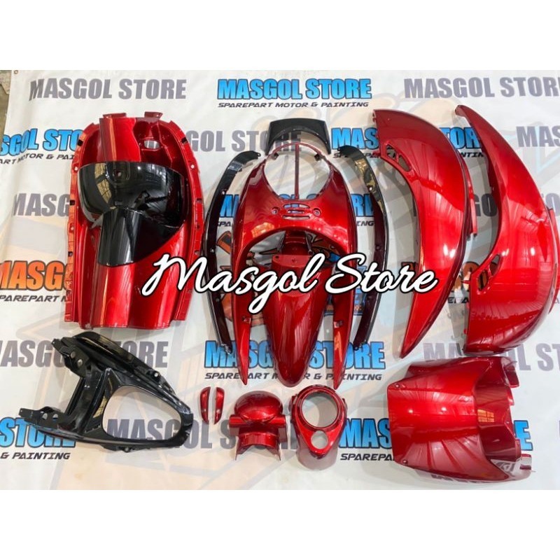 Full body halus Scoopy karbu Merah candy Custom