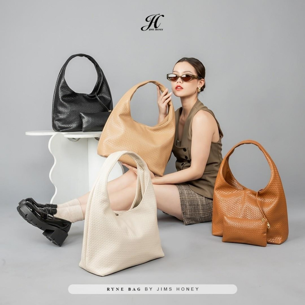 JIMS HONEY RYNE TOTEBAG Tas Handbag Wanita Simple Hobo Bahu Tas Selempang Warna Solid