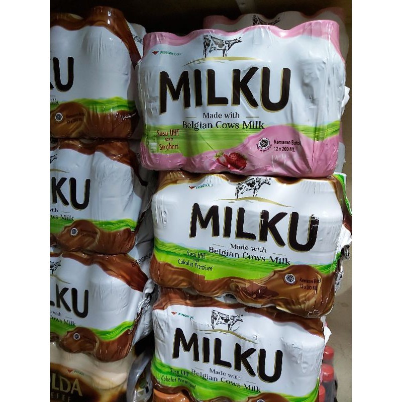 

MILKU susu UHT 200ml (12botol) Sameday Only