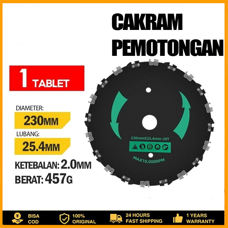 Bilah Mesin Pemotong Rumput Menebal Bilah Gergaji Rantai Melingkar Baja Mangan/Pedang Logam/ Bilah G