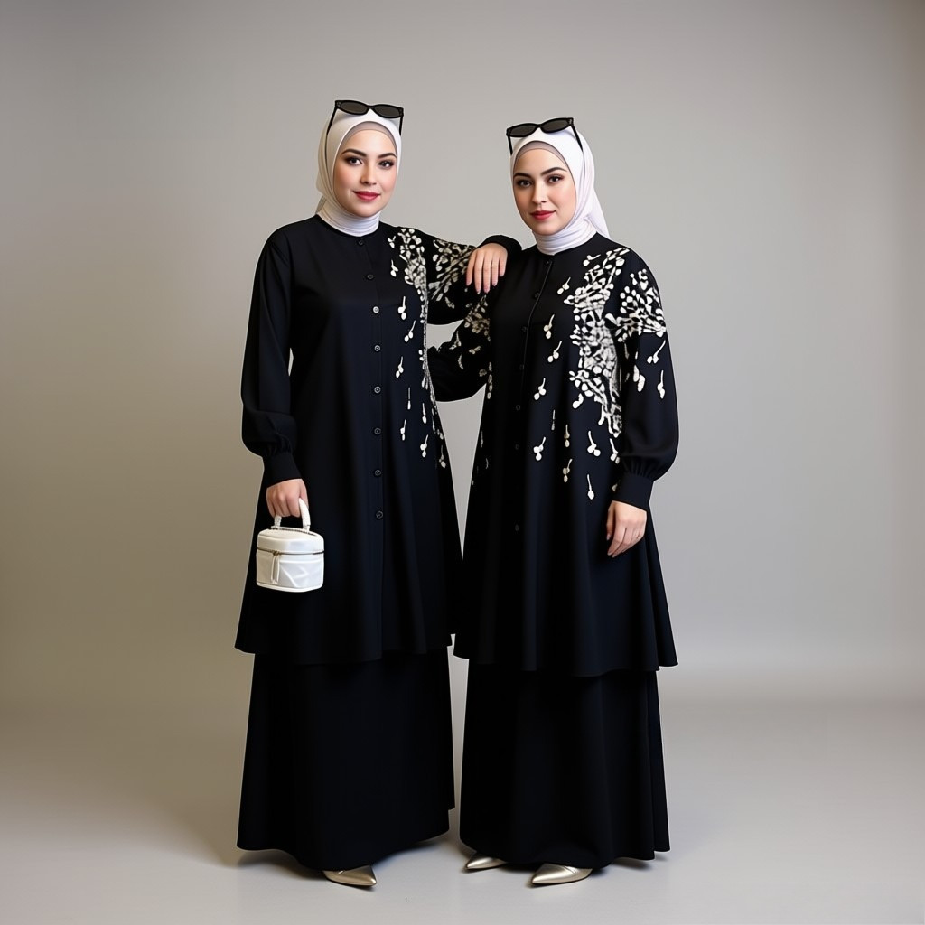 Hanna Zara – Syafinah Oneset Tunik & Rok Original Aku Karissa | OneSet Bordir Cantik & Elegan | Baha