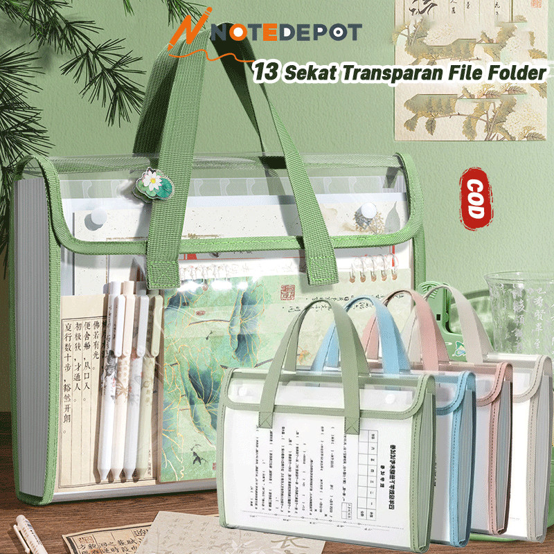 

13 Sekat Transparan File Folder Document Bag Tas Berkas Dokumen Map Folder Bag A4 Transparan File Folder Document Bag