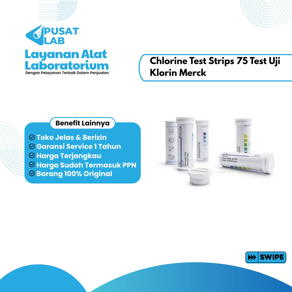 Chlorine Test Strips 75 Test Uji Klorin Merck