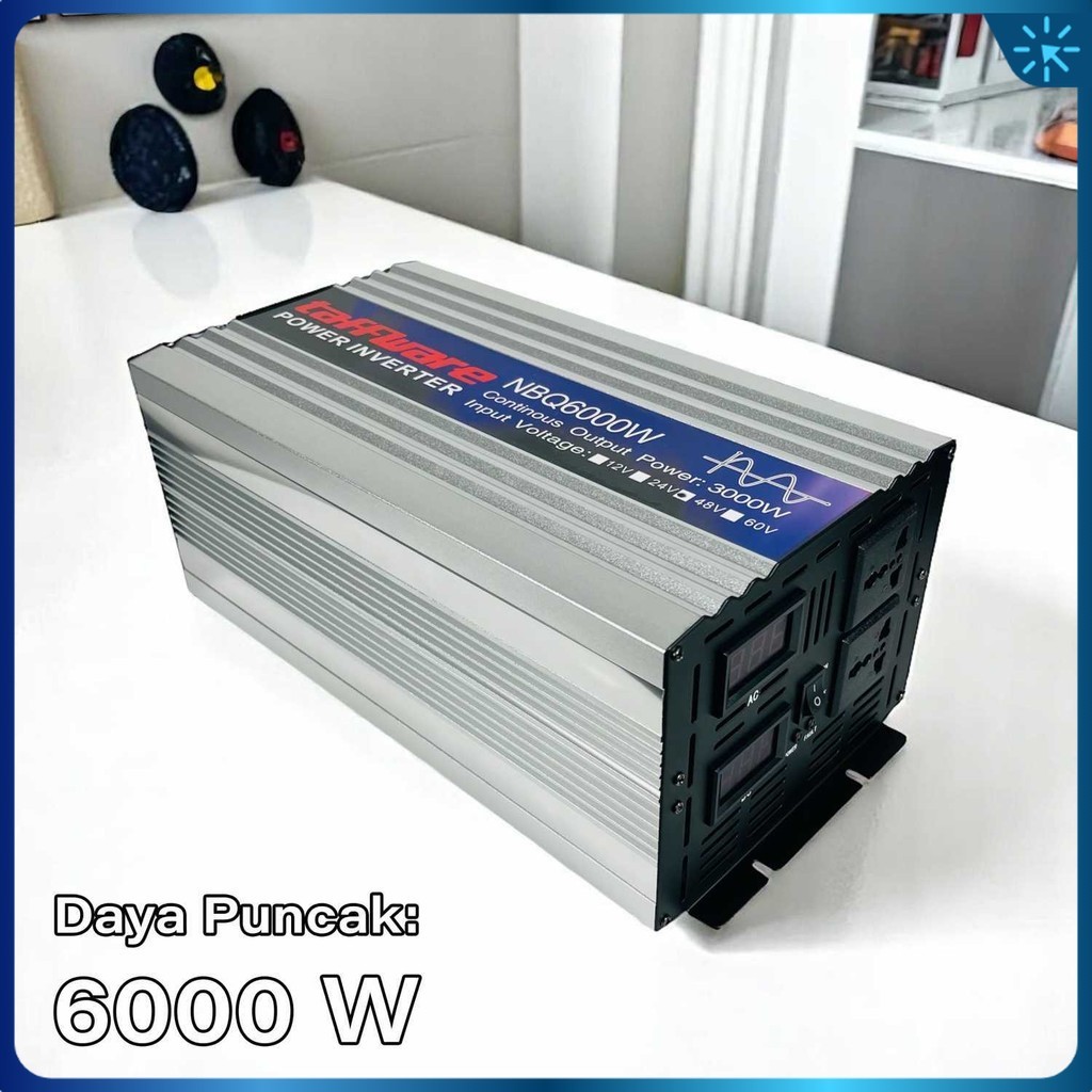 Taffware Power Inverter Mobil Pure Sine Wave DC 48V to AC 220V 6000W - NBQ6000W