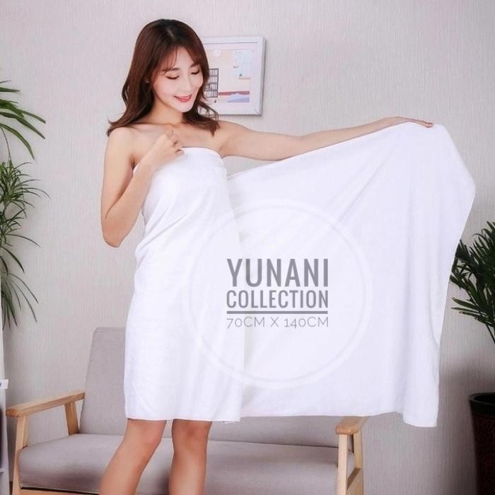 Handuk Mutia Polos - Handuk Putih - Handuk Mandi Dewasa - Handuk Hotel Promo 