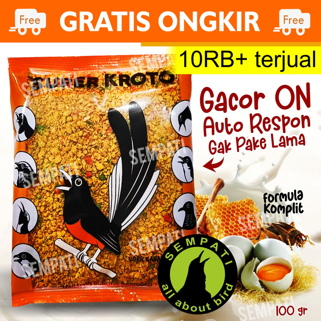 SEMPATI Super Kroto Pakan Burung Murai Batu Kacer Voer Kasar 100gr Anti Stress Pur Pakan Makanan Bur