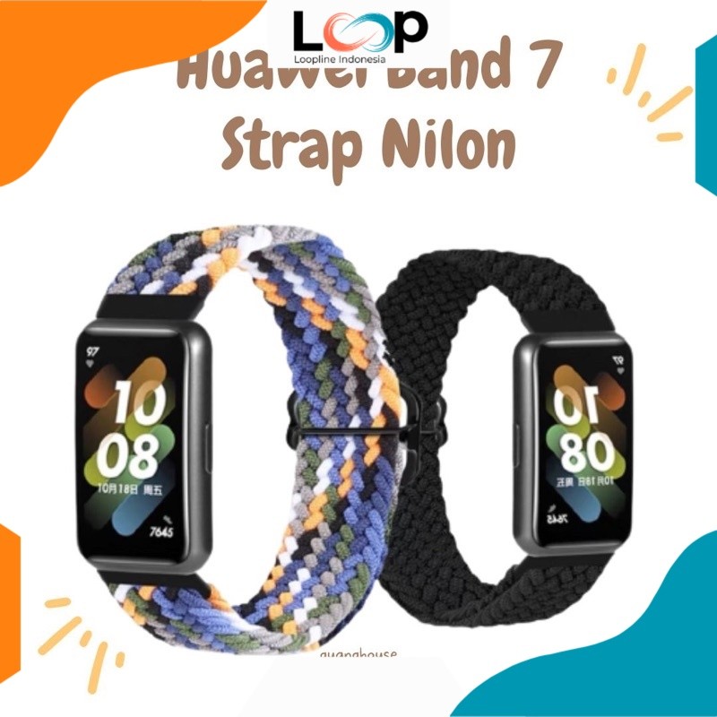 Loopline Nylon Strap Huawei Band 7 Nilon Tali Huawei Band 7 Nilon Bahan Kancing Stainless