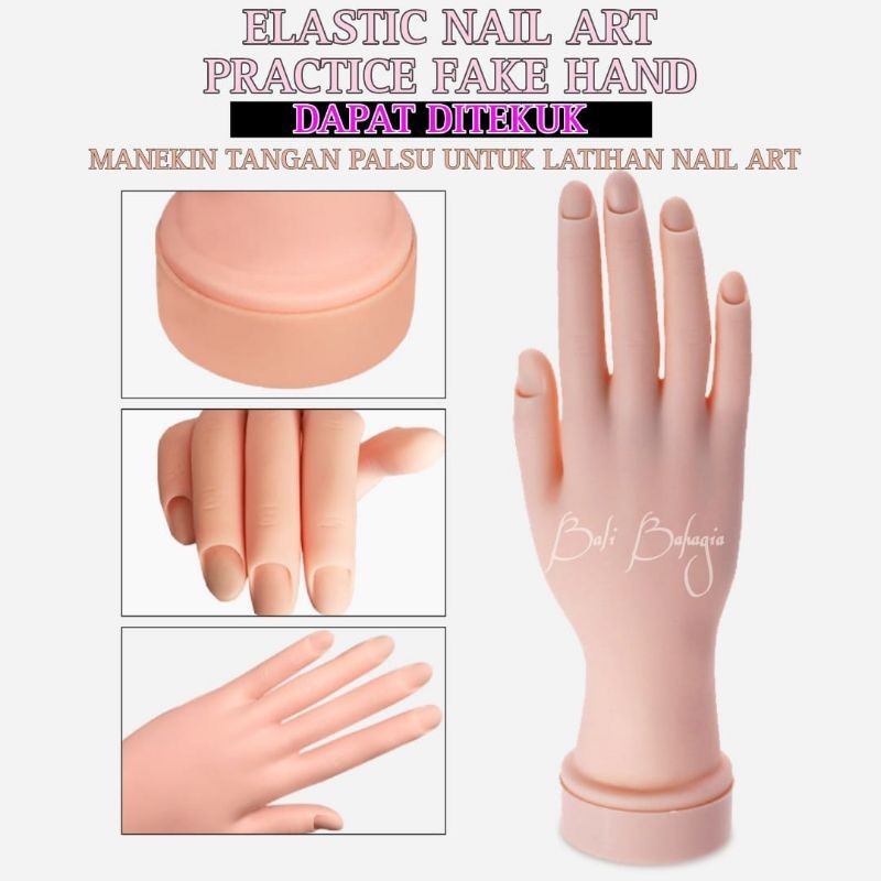 Manekin Tangan Silikon DAPAT DITEKUK  Nail Practice Fake Training Silicone Hand Nail Art Tangan Pals