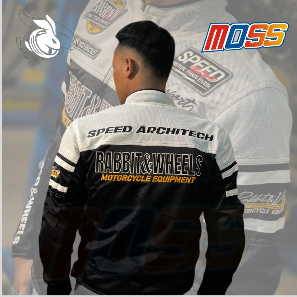 JAKET MOTOR RABBIT AND WHEELS NEW COMBO WHITE PEARL ORIGINAL