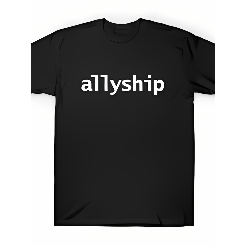 Kaos 'Aliansi' Pasangan Uniseks - Desain Retro Hitam Teks Putih Besar, Bernapas Nyaman, Kasual Segal