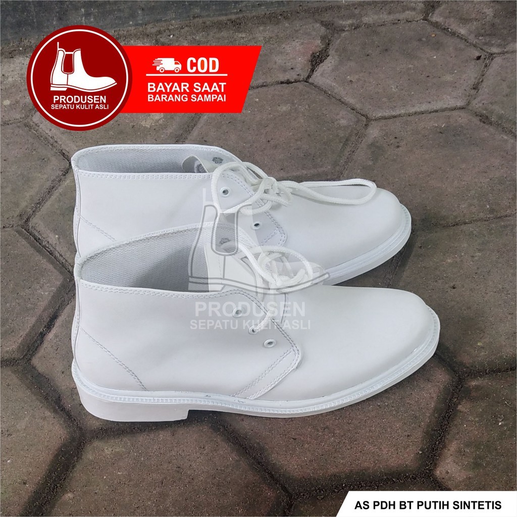 SEPATU PANTOFEL UPACARA PDH PUTIH PDU PUTIH PRIA TALI PASKIBRA UPACARA PELANTIKAN DOFF KILAP GLOSSY 
