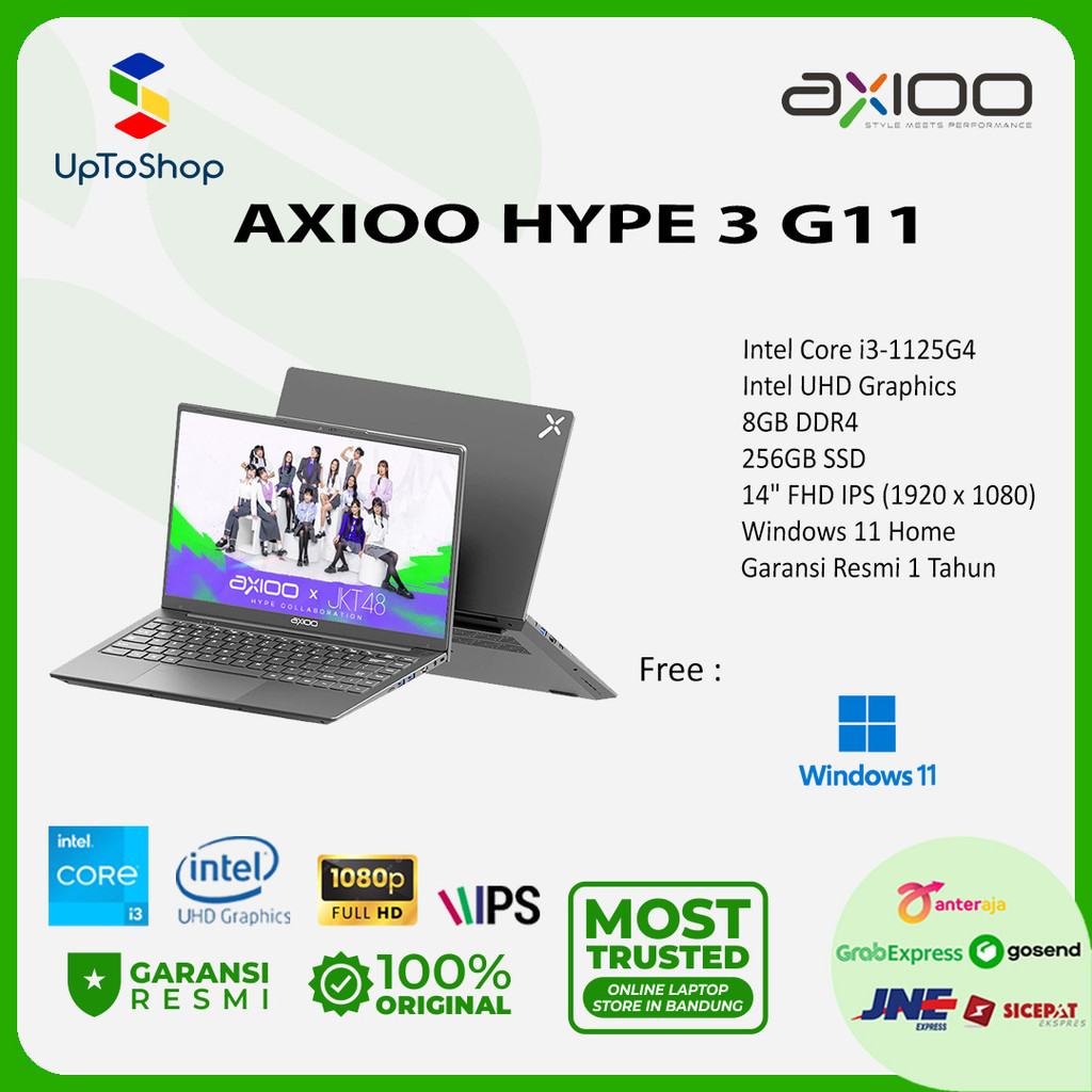 Axioo Hype 3 G11 Core i3-1125G4 8GB 256GB Win11 Garansi Resmi