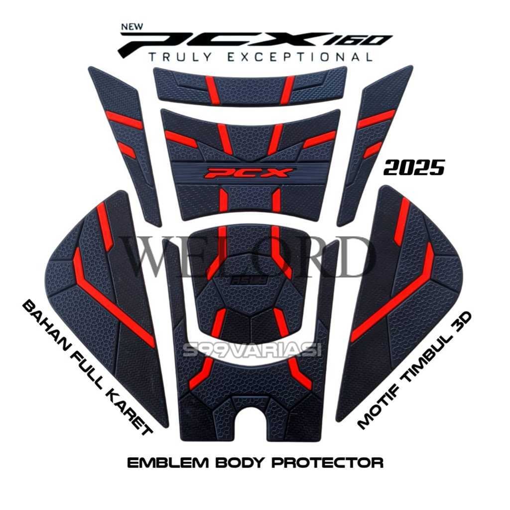 Tankpad Pcx 160 2025 Bahan Karet Cover Body Protector Deckpad Motor Pcx 160 Aksesoris Motor Pcx 160